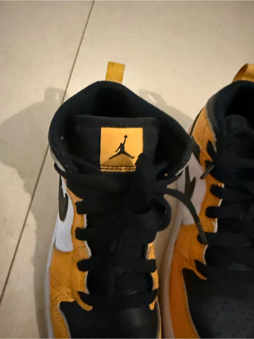 Nike Jordan Kids' High-Top Sneakers in Yellow, Black & White